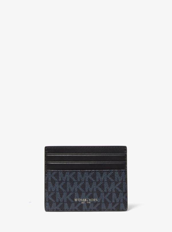 Panske Penazenky Michael Kors Greyson Logo Tall Card Case Modre - Doplnky Michael Kors Outlet | YCRXN-1893